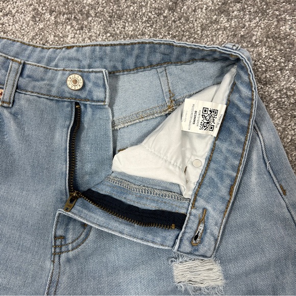 Unbranded barrel legged blue Jeans High Waist Distressed - Picture 6 of 10